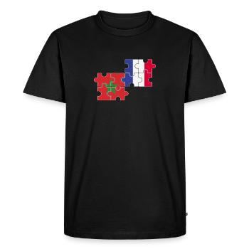Morocco France Flag French Moroccans - Men's Premium Organic T-Shirt - black - Front - Nico (187cm)