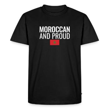 Moroccan And Proud Morocco Flag Moroccan - Men's Premium Organic T-Shirt - black - Front - Nico (187cm)