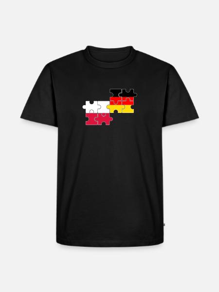 Polen Tyskland Flagga Tyska Polska - Ekologisk premium-T-shirt herr - svart