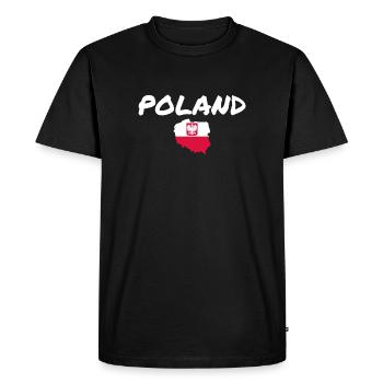 Poland Map Poland Polish Flag Pole - Men's Premium Organic T-Shirt - black - Front - Nico (187cm)