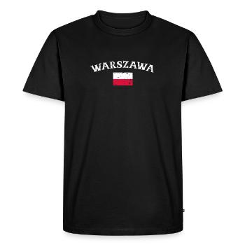 Warszawa Vintage Poland Polish Flag Pole - Men's Premium Organic T-Shirt - black - Front - Nico (187cm)