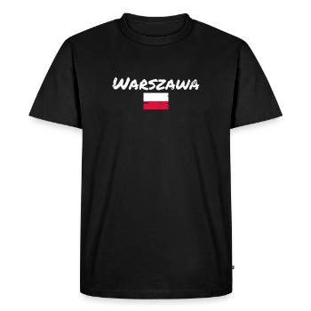 Warszawa Vintage Poland Polish Flag Pole - Men's Premium Organic T-Shirt - black - Front - Nico (187cm)