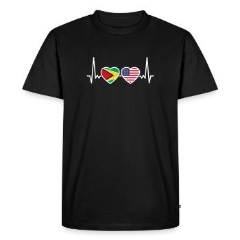 Guyane USA Heartbeat Flag Guyane américaine - T-shirt Premium bio Homme - noir - Devant - Nico (187cm)