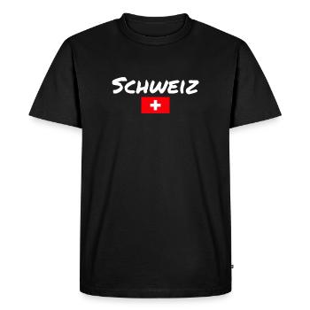Suisse Drapeau suisse Suisse - T-shirt Premium bio Homme - noir - Devant - Nico (187cm)