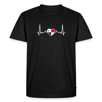 Panama Heartbeat Drapeau panaméen panaméen - T-shirt Premium bio Homme - noir - Devant - Nico (187cm)