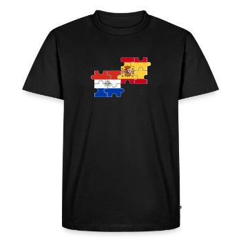 Paraguay Espagne Drapeau espagnol Paraguayen - T-shirt Premium bio Homme - noir - Devant - Nico (187cm)