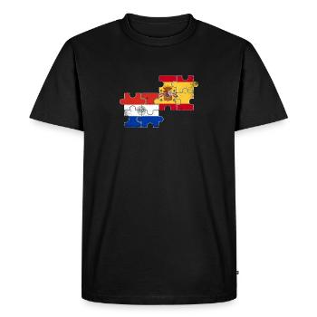 Paraguay Espagne Vintage drapeau Paraguayen - T-shirt Premium bio Homme - noir - Devant - Nico (187cm)