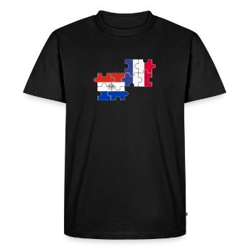 Paraguay France Drapeau Français Paraguayen - T-shirt Premium bio Homme - noir - Devant - Nico (187cm)