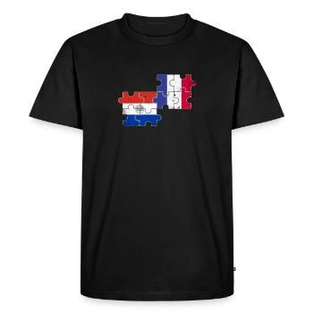Paraguay France Vintage Drapeau Paraguayen - T-shirt Premium bio Homme - noir - Devant - Nico (187cm)