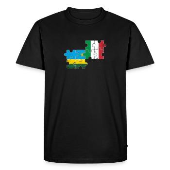 Rwanda Italie Vintage drapeau italien rwandais - T-shirt Premium bio Homme - noir - Devant - Nico (187cm)
