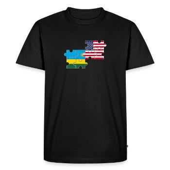 Rwanda, Etats-Unis, drapeau, Américain, Rwandais - T-shirt Premium bio Homme - noir - Devant - Nico (187cm)