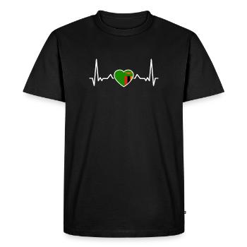 Zambie Heartbeat Drapeau de la Zambie Zambien - T-shirt Premium bio Homme - noir - Devant - Nico (187cm)