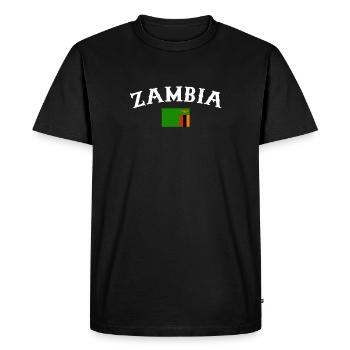 Zambia Zambia Flag Zambian - Men's Premium Organic T-Shirt - black - Front - Nico (187cm)