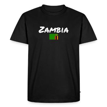 Zambie Zambie Drapeau de la Zambie - T-shirt Premium bio Homme - noir - Devant - Nico (187cm)