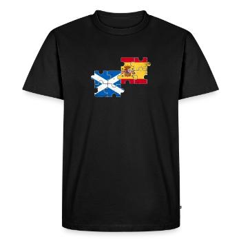 Scotland Spain Vintage Flag Spanish Scots - Men's Premium Organic T-Shirt - black - Front - Nico (187cm)