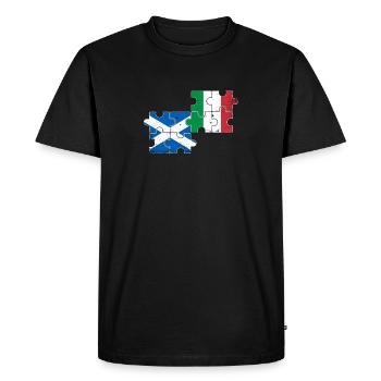 Scotland Italy Vintage Flag Scots - Men's Premium Organic T-Shirt - black - Front - Nico (187cm)