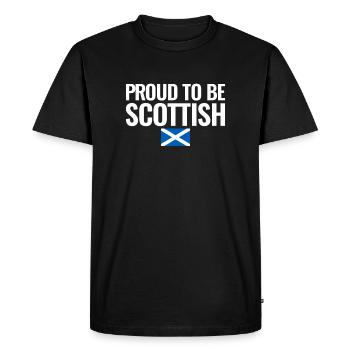 Fier d’être écossais Drapeau écossais - T-shirt Premium bio Homme - noir - Devant - Nico (187cm)