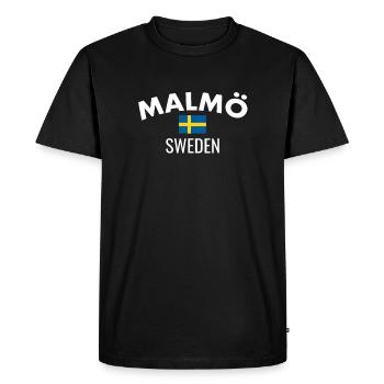 Malmö, Suède, Suède, Drapeau suédois, Suède - T-shirt Premium bio Homme - noir - Devant - Nico (187cm)