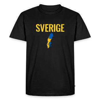Sverige Vintage Suède carte drapeau suédois - T-shirt Premium bio Homme - noir - Devant - Nico (187cm)