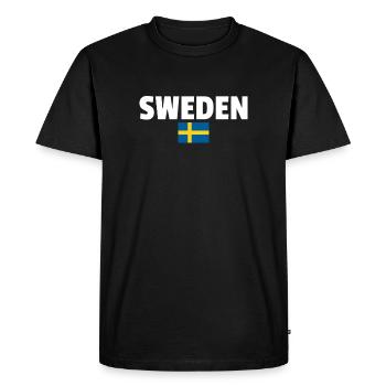 Suède Suède Drapeau suédois Suède Suède - T-shirt Premium bio Homme - noir - Devant - Nico (187cm)