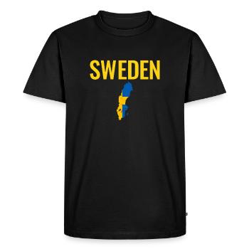 Suède Suède Carte Suède Drapeau Suède Suède - T-shirt Premium bio Homme - noir - Devant - Nico (187cm)