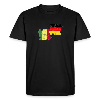 Senegal Germany Flag German Senegalese - Men's Premium Organic T-Shirt - black - Front - Nico (187cm)