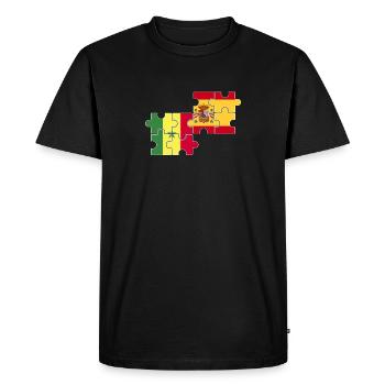 Senegal Spain flag Spaniards Senegalese - Men's Premium Organic T-Shirt - black - Front - Nico (187cm)