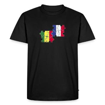 Senegal France Vintage Flag Senegalese - Men's Premium Organic T-Shirt - black - Front - Nico (187cm)