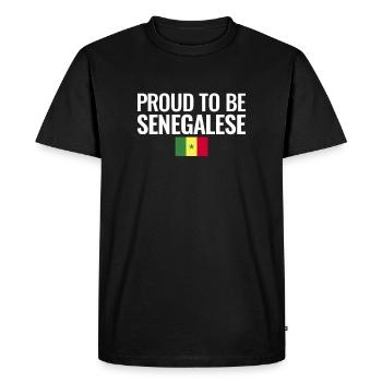 Proud To Be Senegalese Senegal Flag - Men's Premium Organic T-Shirt - black - Front - Nico (187cm)