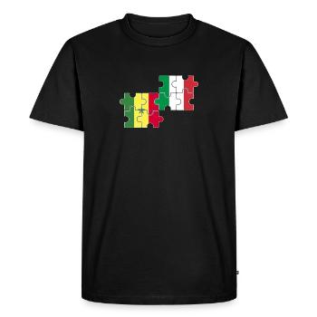 Sénégal Italie Drapeau Italiens Sénégalais - T-shirt Premium bio Homme - noir - Devant - Nico (187cm)