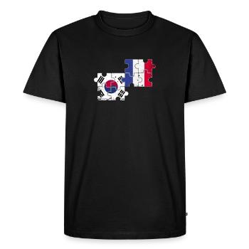 Corée du Sud France Vintage drapeau sud-coréen - T-shirt Premium bio Homme - noir - Devant - Nico (187cm)