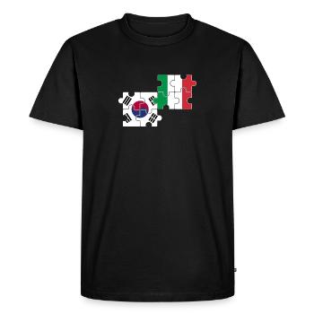 South Korea Italy Flag Italians South Koreans - Men's Premium Organic T-Shirt - black - Front - Nico (187cm)