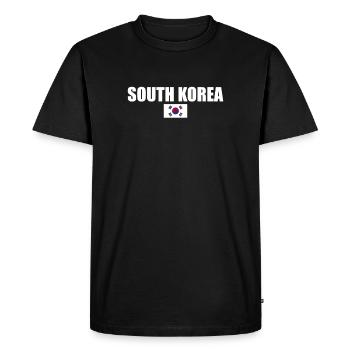 Corée du Sud Corée du Sud Drapeau coréen - T-shirt Premium bio Homme - noir - Devant - Nico (187cm)