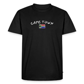 Le Cap Afrique du Sud Drapeau sud-africain - T-shirt Premium bio Homme - noir - Devant - Nico (187cm)