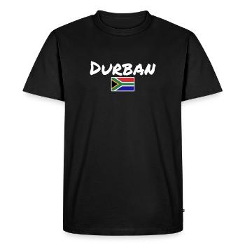 Flag of Durban, South Africa, South Africa - Men's Premium Organic T-Shirt - black - Front - Nico (187cm)