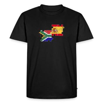 Afrique du Sud Espagne Vintage drapeau sud-africain - T-shirt Premium bio Homme - noir - Devant - Nico (187cm)
