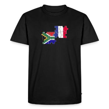 Afrique du Sud France Drapeau Français Sud-Africain - T-shirt Premium bio Homme - noir - Devant - Nico (187cm)