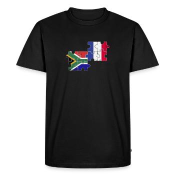 Afrique du Sud France Vintage drapeau sud-africain - T-shirt Premium bio Homme - noir - Devant - Nico (187cm)
