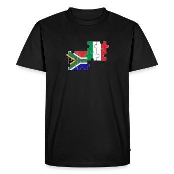 Afrique du Sud Italie Drapeau Italiens Sud-Africains - T-shirt Premium bio Homme - noir - Devant - Nico (187cm)