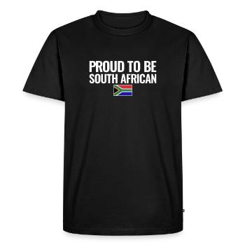 Fier d’être drapeau sud-africain Afrique du Sud - T-shirt Premium bio Homme - noir - Devant - Nico (187cm)