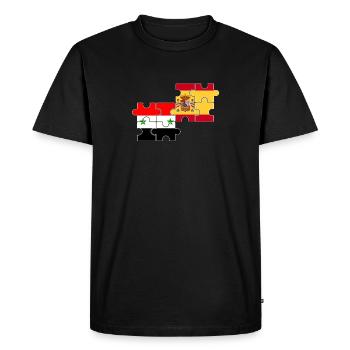 Syrie, Espagne, drapeau, Espagnols, Syriens - T-shirt Premium bio Homme - noir - Devant - Nico (187cm)