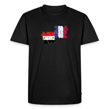 Syrie France Vintage Drapeau Français Syrien - T-shirt Premium bio Homme - noir - Devant - Nico (187cm)