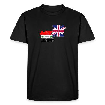 Syrie Royaume-Uni Drapeau Britannique Syrien - T-shirt Premium bio Homme - noir - Devant - Nico (187cm)