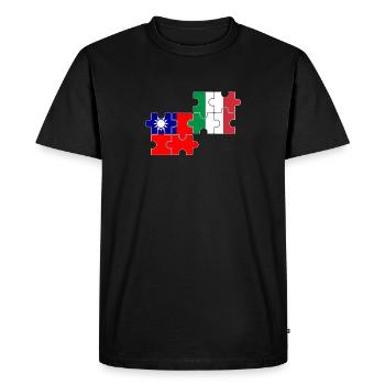 Taïwan, Italie, drapeau, italien, taïwanais - T-shirt Premium bio Homme - noir - Devant - Nico (187cm)