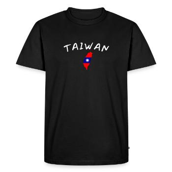Carte de Taïwan Drapeau taïwanais Taïwanais - T-shirt Premium bio Homme - noir - Devant - Nico (187cm)