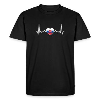 Slovaquie Heartbeat Drapeau slovaque Slovaque - T-shirt Premium bio Homme - noir - Devant - Nico (187cm)