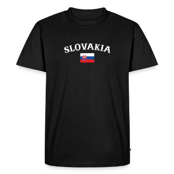 Slovaquie Drapeau slovaque Slovaque - T-shirt Premium bio Homme - noir - Devant - Nico (187cm)