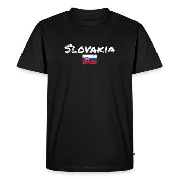Slovaquie Vintage Slovaque Drapeau Slovaque Slovaque - T-shirt Premium bio Homme - noir - Devant - Nico (187cm)