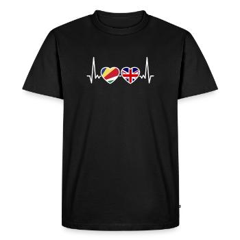 Seychelles UK Heartbeat Flag Seychelles - T-shirt Premium bio Homme - noir - Devant - Nico (187cm)