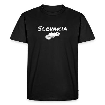 Slovaquie Vintage Slovaque Carte Slovaque Slovaque - T-shirt Premium bio Homme - noir - Devant - Nico (187cm)